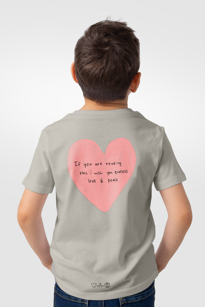 Grayish peige Tshirt Wellbeing Love Peace Unisex 