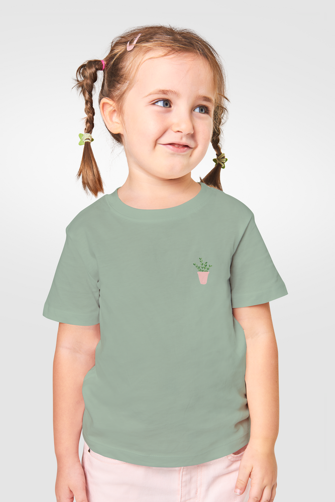 Sage green kids tshirt growth unisex