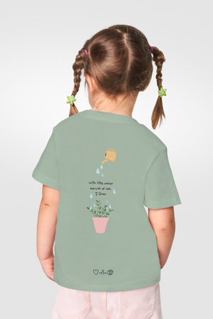 Sage green kids tshirt growth unisex