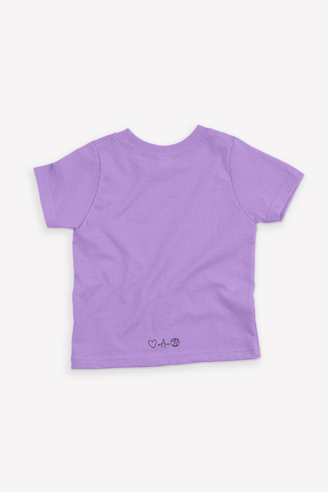 Purple Kids tshirt inspired from kids art cotton happiness Amman jordan 