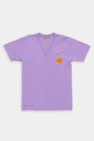 Purple Women's cut tshirt inspired from kids art cotton happiness Amman jordan 