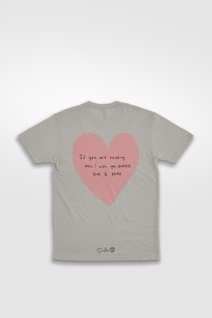 Grayish peige Tshirt Wellbeing Love Peace Unisex 
