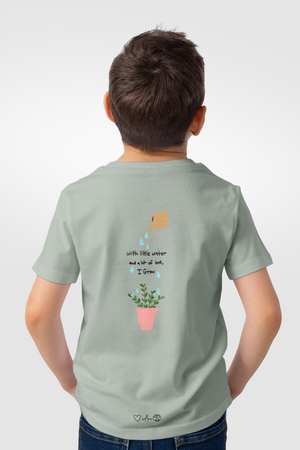 Sage green kids tshirt growth unisex
