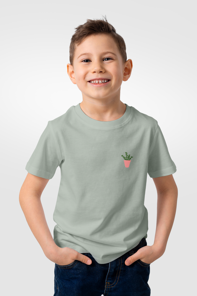 Sage green kids tshirt growth unisex