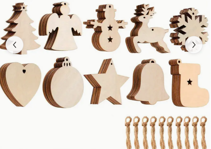 Christmas: Set of 6 Ornaments (Wooden for Kids)