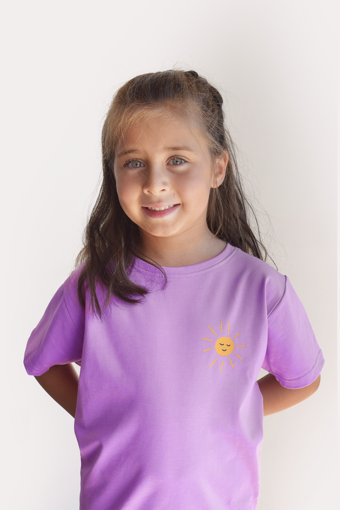 Purple Kids tshirt inspired from kids art cotton happiness Amman jordan 